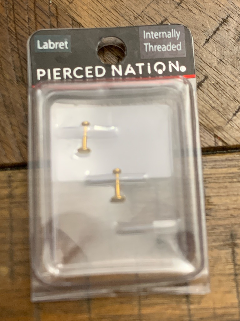 Pierced Nation Gold Labret Studs
